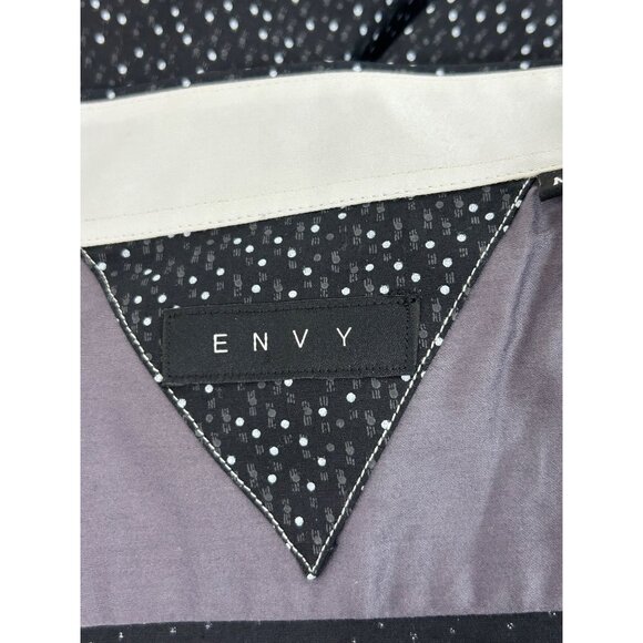 Envy Collection Men’s Button Down Shirt M Black Grey Trim Polka Dot Long Sleeve - Picture 5 of 13